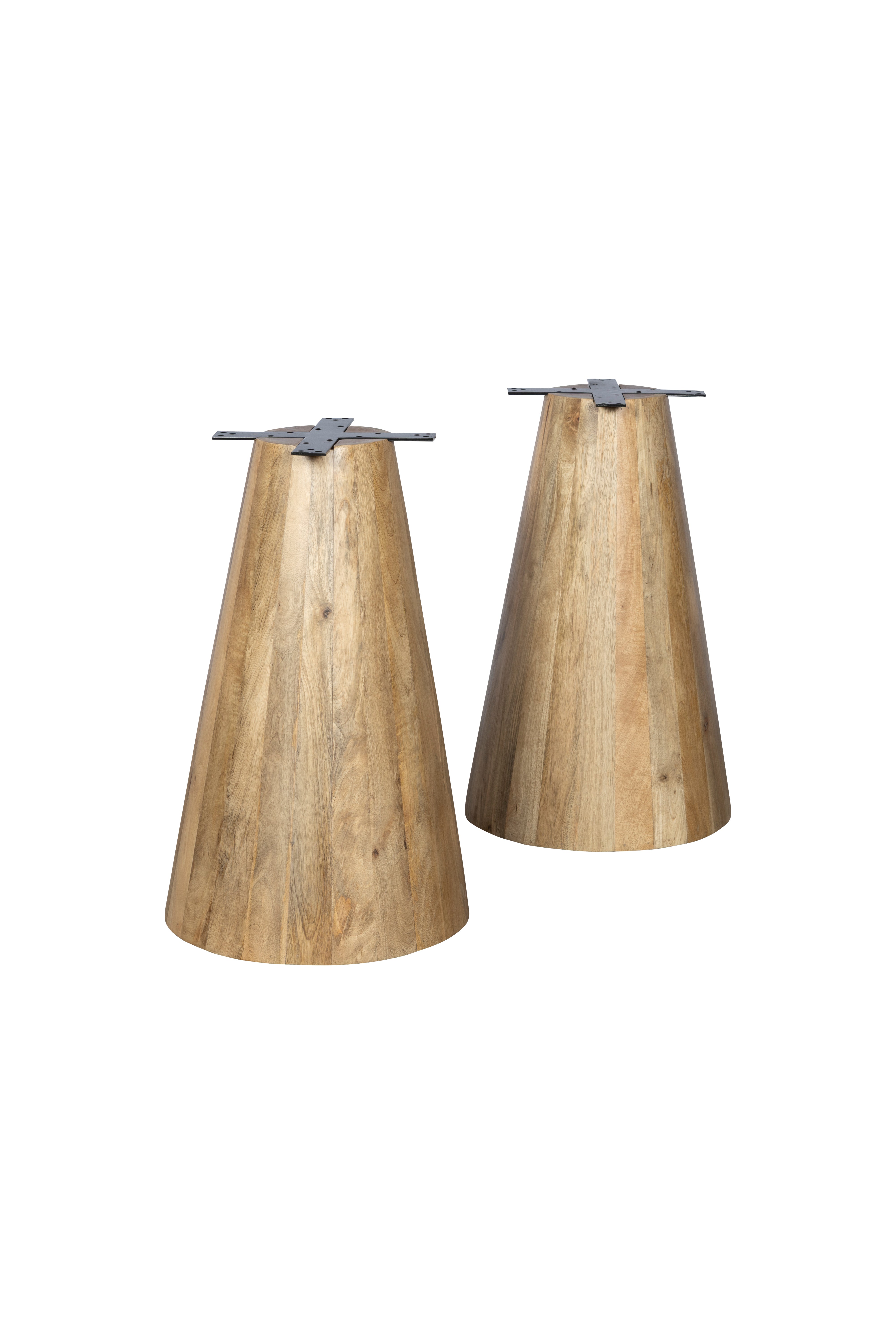 Set van 2 rond onderstel - Naturel - Mangohout