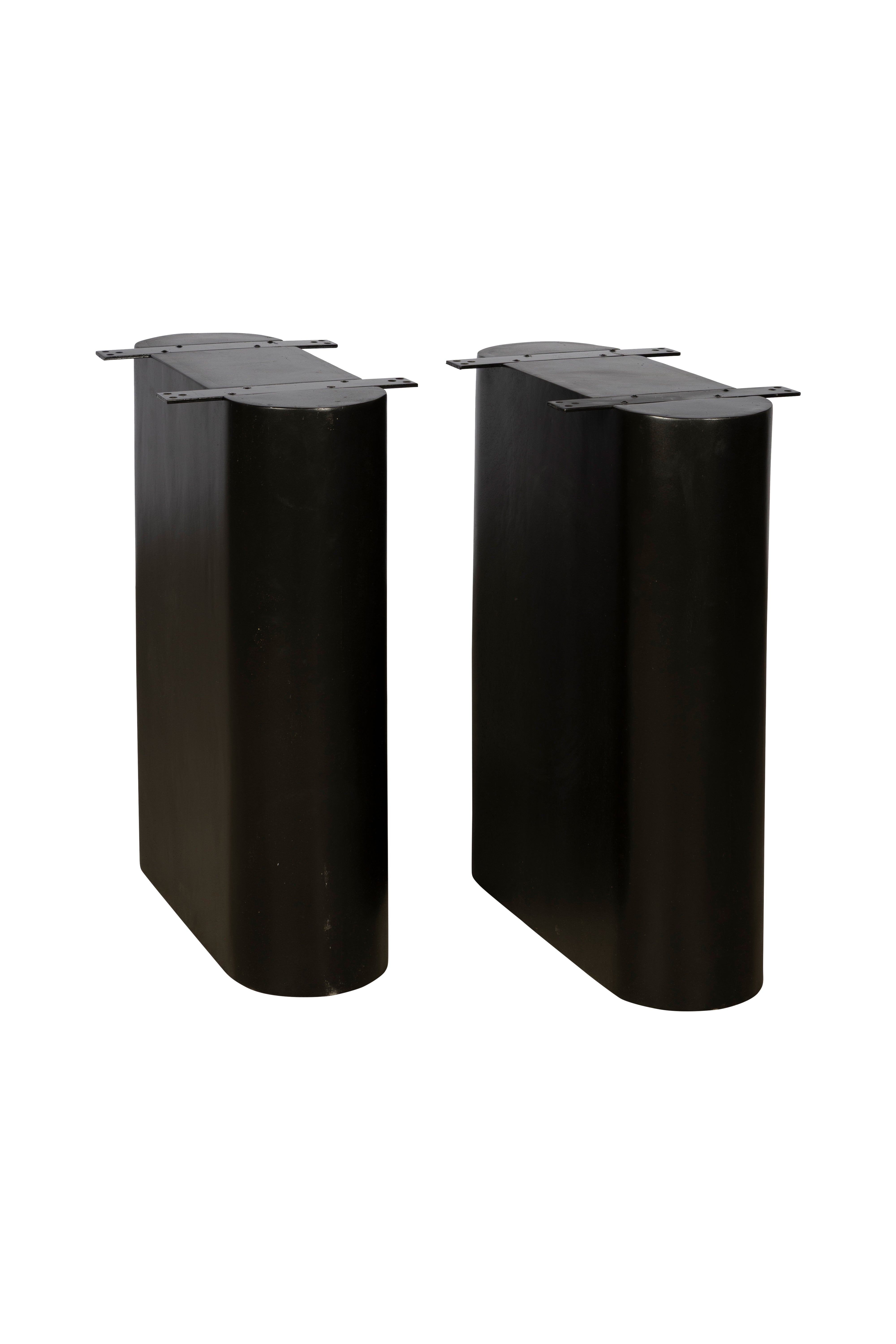 Set onderstel rond/ovaal - Zwart – Mangohout