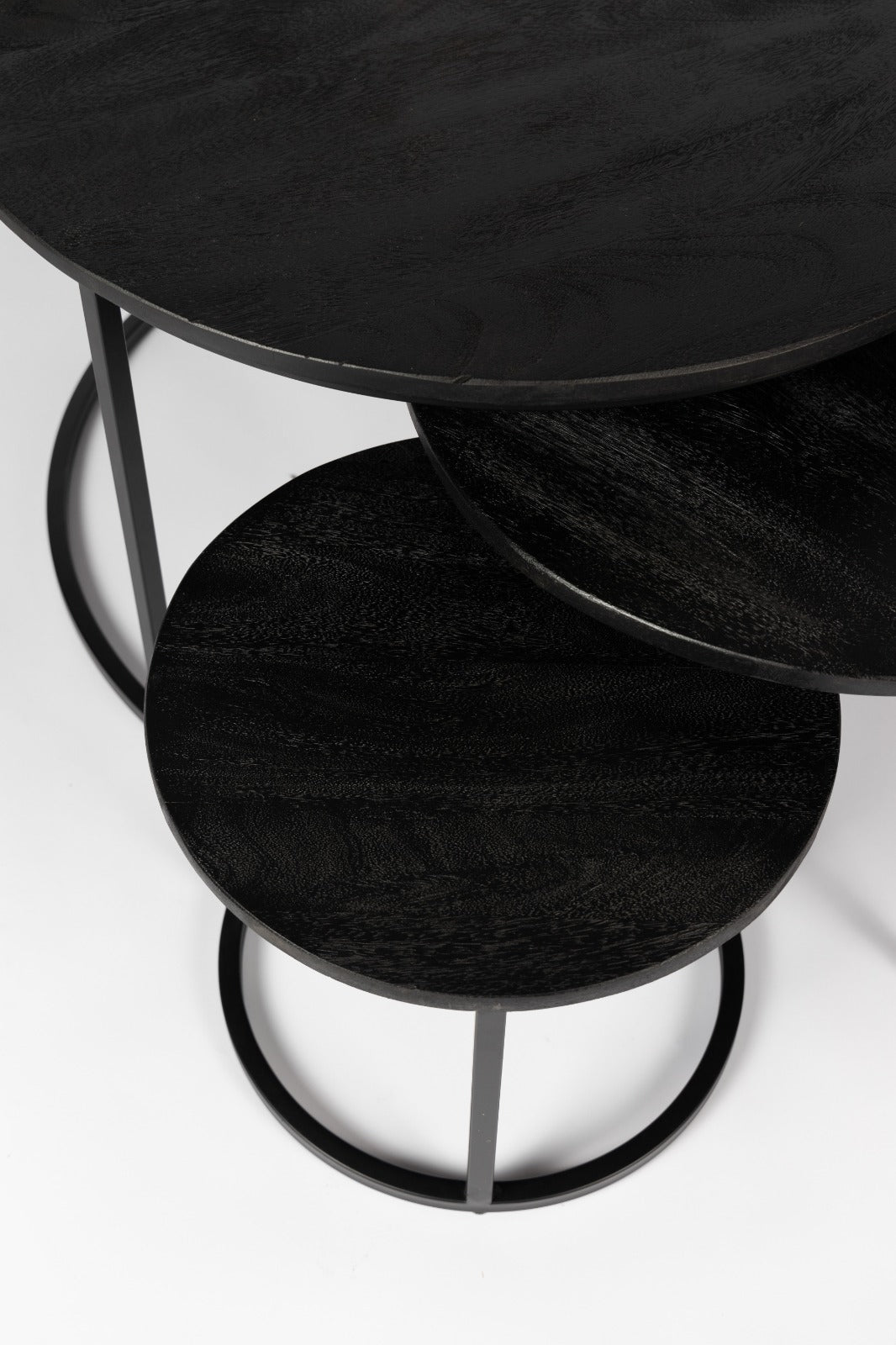 Salontafel set Quincy - mangohout - zwart