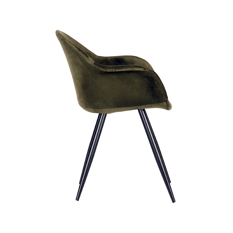 Eetkamerstoel Forli - Army green - Fluweel