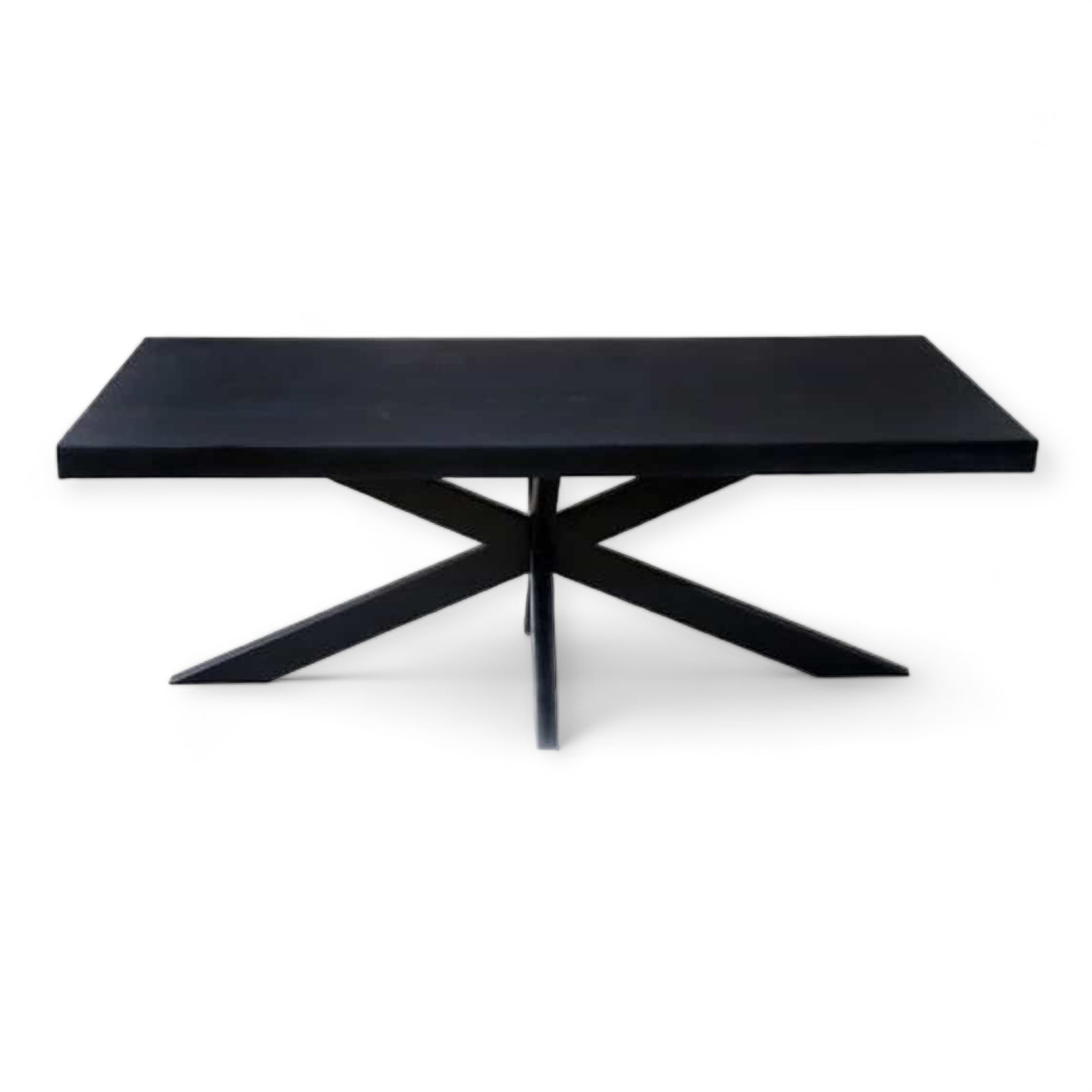 Table à manger rectangulaire - 220 cm - Noir - Bois de manguier