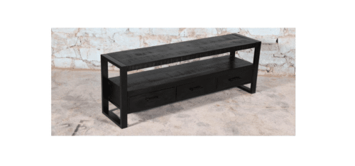 tv meubel zwart gemaakt van hout van de mangoboom